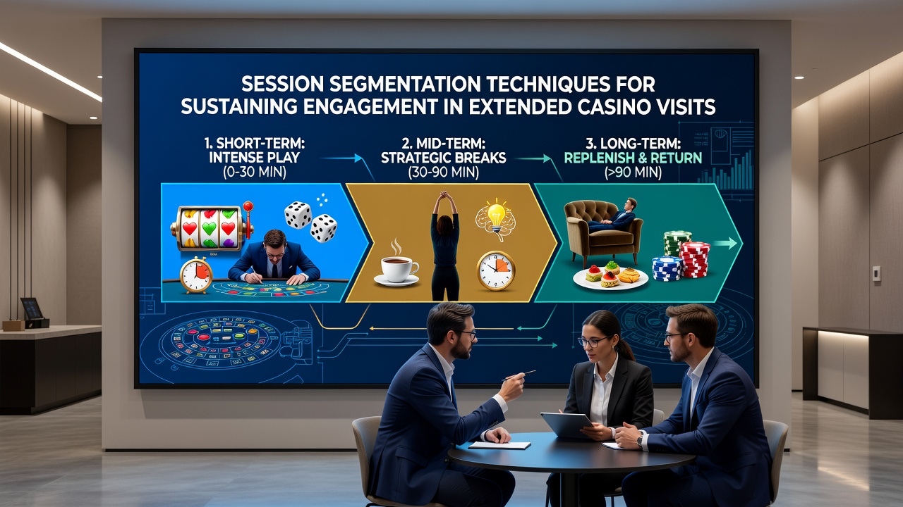 Players taking structured breaks at a casino lounge area during segmented sessions