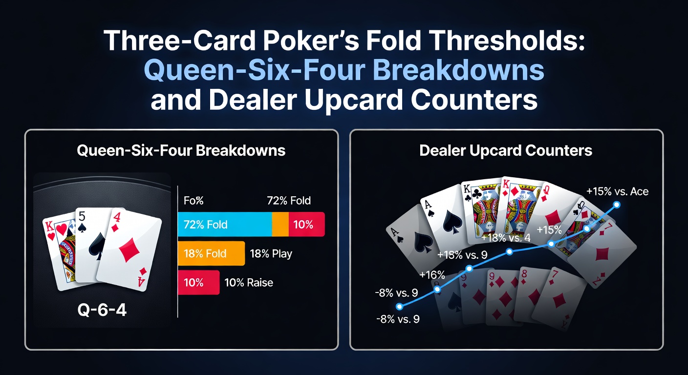 Strategy chart displaying fold thresholds adjusted for various dealer upcards in Three-Card Poker