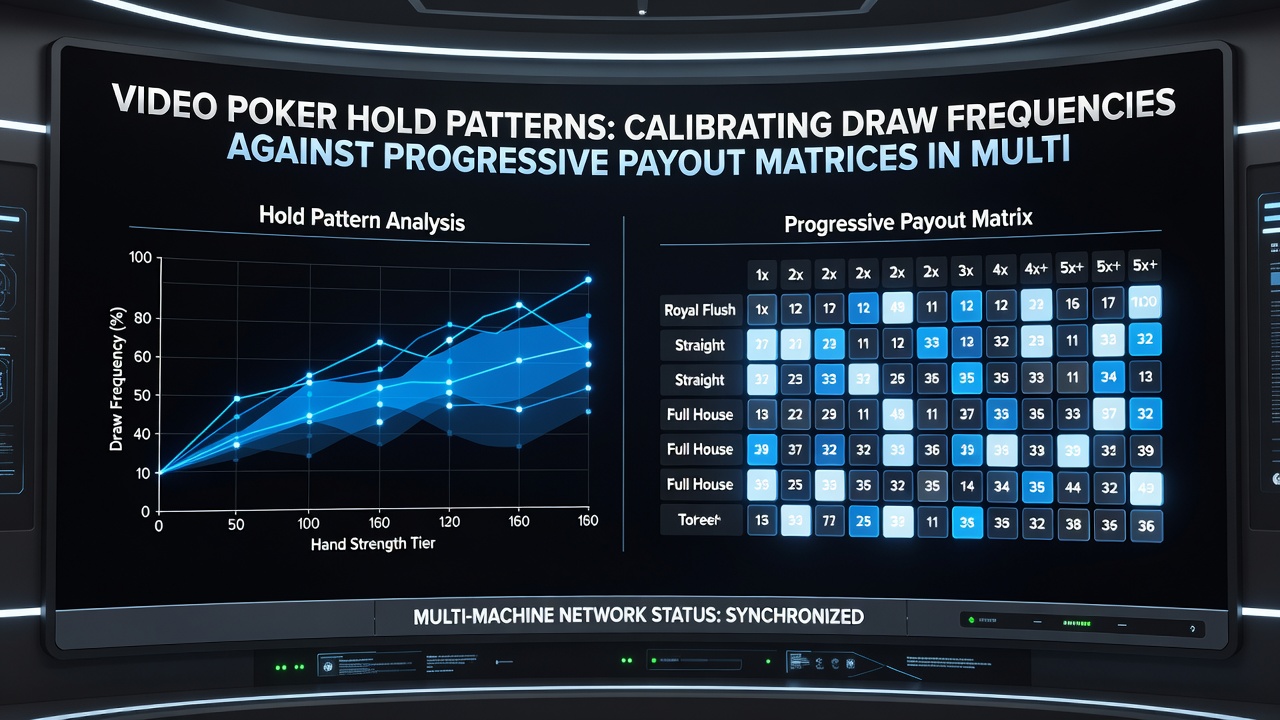 Progressive payout matrix display on multi-game video poker machine